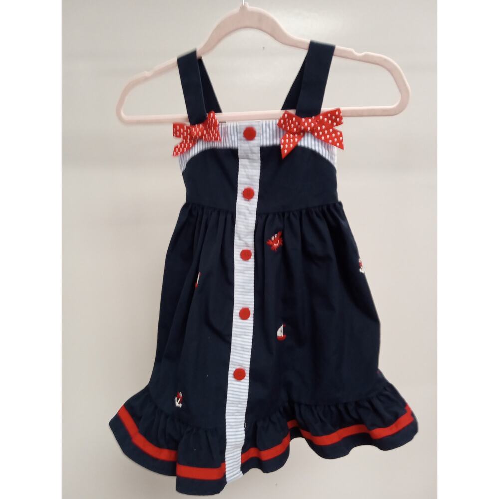 NWOT Cute Nautical Dress with Embroidered Details  2T    0274